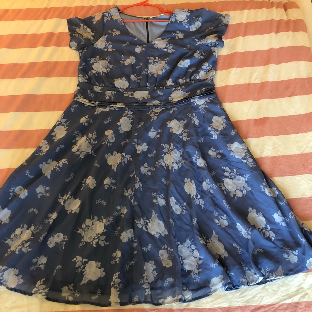 Periwinkle blue EShaki chiffon dress